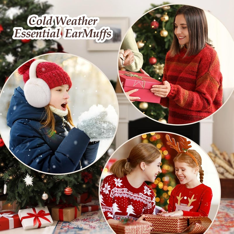 Clothclose Ear Muffs for Kids - Furry Ear Muffs for Winter Women Girls Boys, Foldable Cozy Winter Earmuffs Warmers - Image 4
